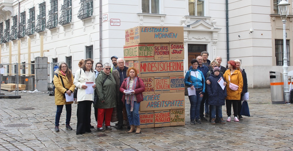 Armutskonferenz-Aktion im Regierungsviertel / Armutskonferenz Wien: Armutskonferenz-Aktion im Regierungsviertel