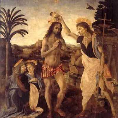Simone Martini (1280/85 - 1344) und Lippo Memmi (1285-1361): Julitta und Quiricus bei der Taufe Jesu, Galleria degli Uffizi in Florenz